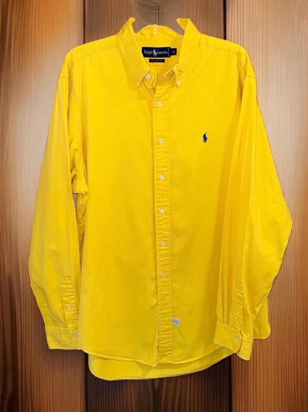 Ralph Lauren Bright Yellow Button-Down Polo Shirt-XL-EC